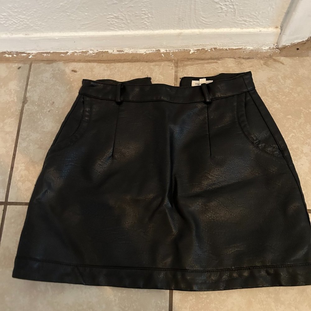 Black Leather Miniskirt